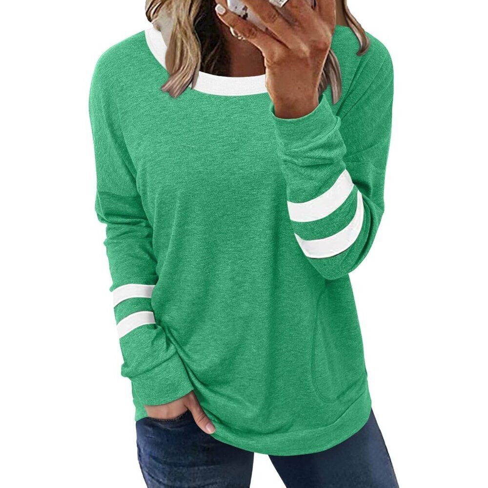 Womens Crewneck Sweatshirt Casual Loose Fit Long Sleeve Top Shirt